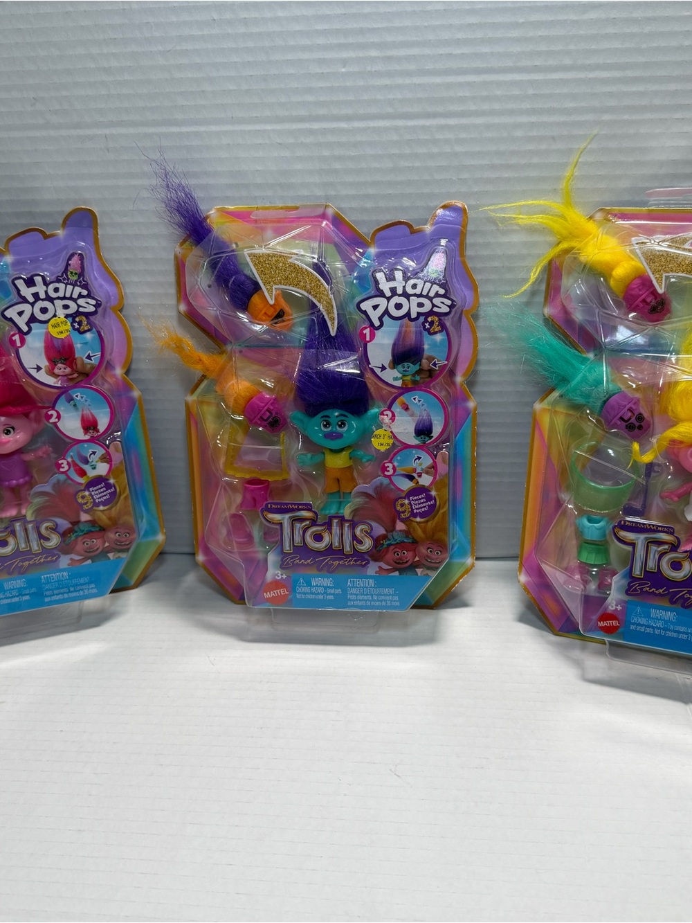 Dreamworks Lot Of 3 Packs Trolls Band Together Branch Small Doll Figure